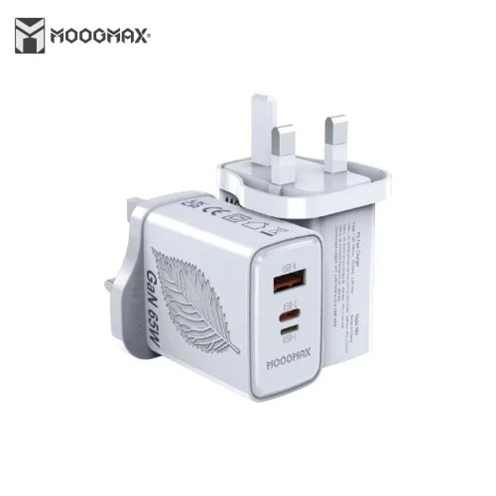 MOOGMAX شاحن منزلي - 35W - ثلاث منافذ - IP + PD + USB