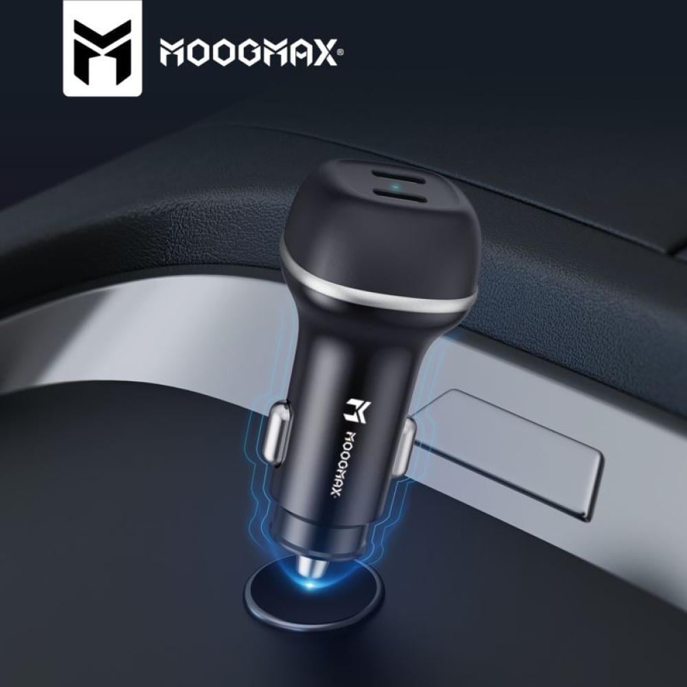 MOOGMAX شاحن سيارة 60W منفذين PD + كيبل PD TO PD 240W